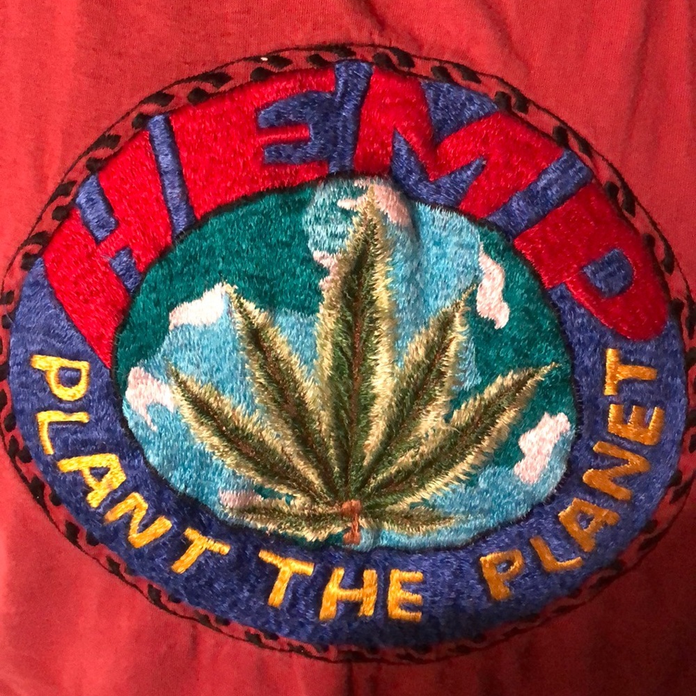 Vintage and rare 1990 HEMP spell out T-shirt.